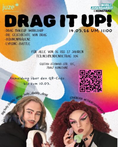 Flyer Drag Workshop mit QR Code