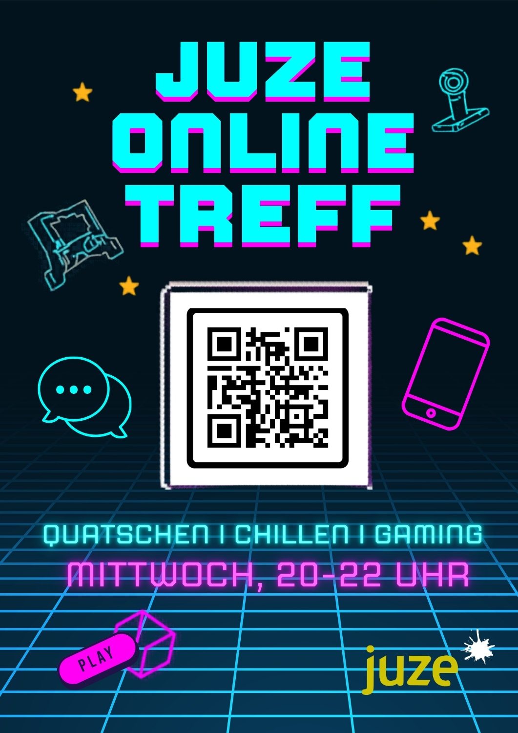 Vibrant Retro Flyer for Online Youth Meetup (A4)